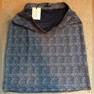 New Pencil Skirt pull on gray Houndstooth Plaid Stretch Size XL Jersey 41Hawthor